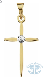 Natural Diamond Cross Pendant