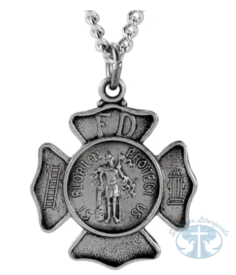 St. Florian Medal 18&quot; Necklace Sterling Silver