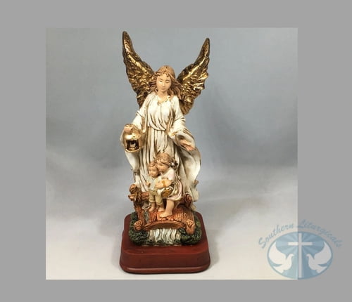 Guardian Angel with Children Statue