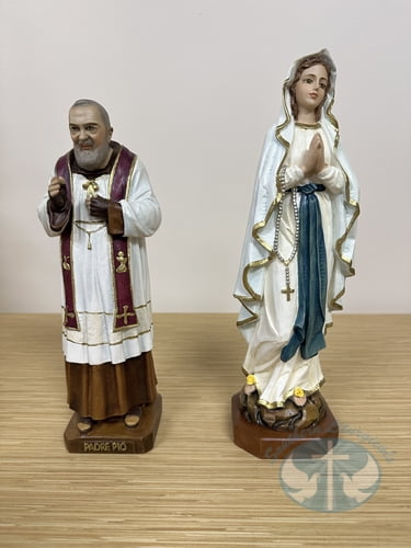 Padre Pio and Our Lady of Lourdes Statues