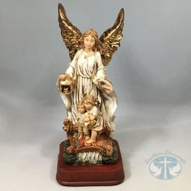 Guardian Angel with Children Statue