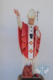 Hand Carved Statue - Pope John Paul II